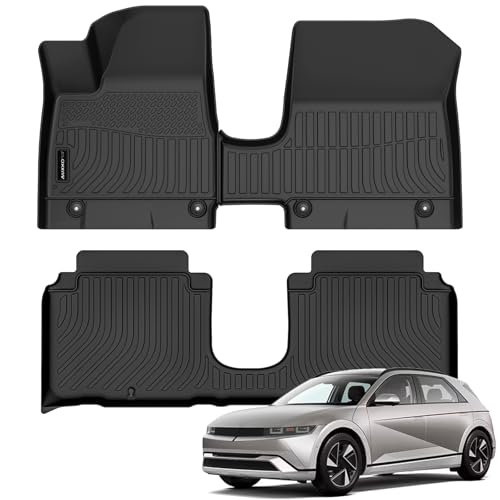 Auxko All Weather Floor Mats for Hyundai IONIQ 5 2026 2025 Movable Console Model TPE Liners All Season Accessories Guard Odorless Anti-Slip Floor Liners for Hyundai IONIQ 5