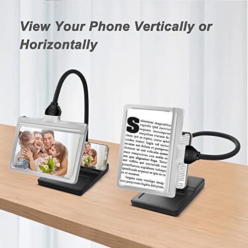 4X Magnifying Glass With Light And Stand, 36 Led Flexible Gooseneck Magnifying Desk Lamp, Ajustable Brightness Large Page Magnifier For Reading, Sewing, Crafts, Painting, Diy & Close Work Silver #TOP5