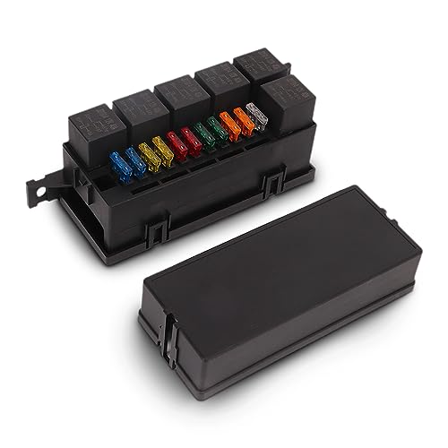 12V Auto Wodoodporna Skrzynka Przekaźników Bezpieczników, ATC ATO Bezpiecznik Wodoodporna Skrzynka Przekaźników, 12V Blok Bezpieczników Przekaźników z 6 Przekaźnikami i