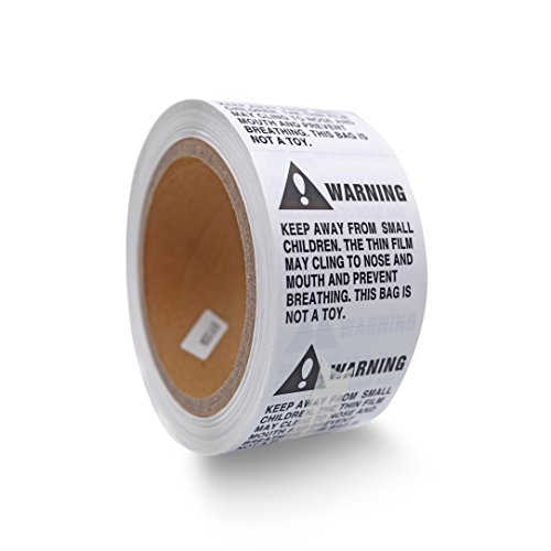 44Llc Suffocation Warning Keep Away From Children Stickers - 5 Rolls/2500 Labels #TOP2