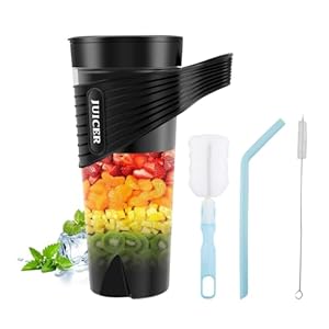 QINGLANG Draagbare Blender 4000 mAh Oplaadbare Mini Sap Blender 400 ml Blender Juicer Cup met 6 Rvs Blades 18000-20000r/m Mini Blender Waterdichte Elektrische Smoothies Blender voor Thuis Offi