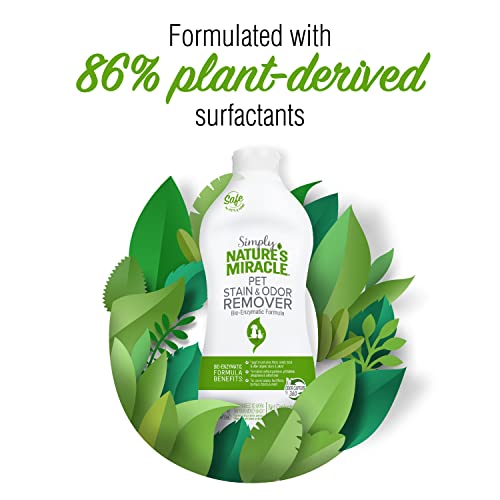 Image of Nature's Miracle Simply Pet Stain and Odor Remover, 32 Ounce, Made with 86% Plant-Derived Surfactants