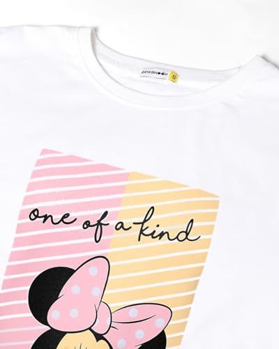 Image of Bewakoof Official Disney Merchandise Women's Graphic Print Boyfriend Fit Half Sleeve Round Neck Cotton Relaxed Fit T-Shirt