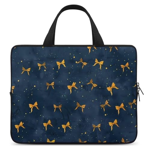 Yellow Bow Kont Fashion Laptop Sleeve Bag for Women Men Computer Carrying Case Protective Cover 15inch