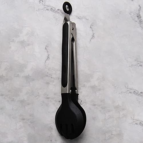 Cooking Tongs 1pc Stainless Steel Silicone Tips Silicone Tongs Kitchen Tongs Non-Stick Kitchen Barbecue Steak Clip Cooking Tongs
