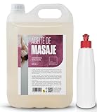 Aceite de Masaje de Almendras Dulces, Romero, Lavanda 5L + Botella Rellenable 250 mL | Aceite corporal | Fórmula Mejorada