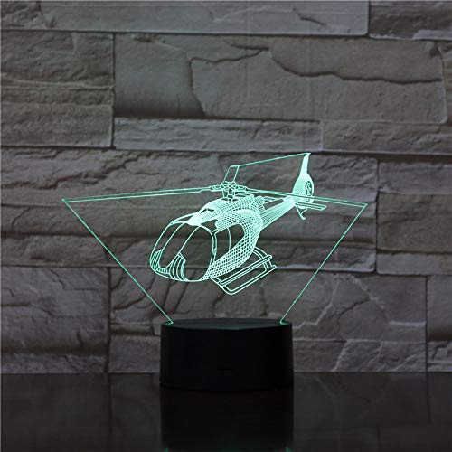 HIOJDWA Night Light USB 3D Led Night Light Md-500 530 Series Civil Helicopter Model Fighter Decorative Lights Warplane Plane Table Lamp Bedside