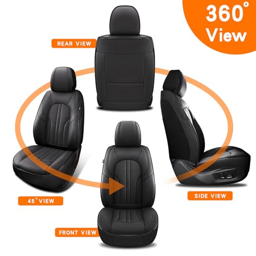 Image of MINGBRON Front Car Seat Covers,Car Seat Protector Waterproof,Seat Covers Front Set, Car Seat Protectors,Automotive Seat Covers Fit for Most Cars Black
