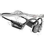 KESIEME Underwater Swimming Headphones,IPX8 Waterproof Headphone with LED Display,Bluetooth 5.4 Bone Conduction Swim Headphone,Built-in 32G Memory,Open Ear Sport Earphones for Running Cycling (Black)