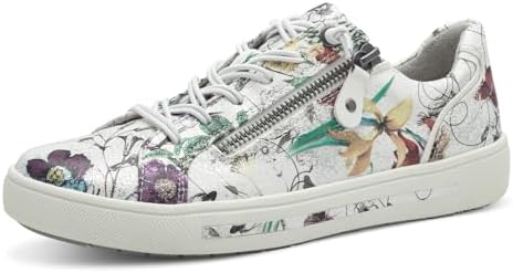 Jana Platte sneakers voor dames, met ritssluiting, oranje/fuchsia, 41 EU, oranje fuchsia, 41 EU