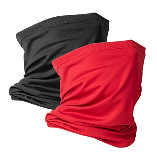 Image of VULKIT 2 Pack Neck Gaiter Face Mask Scarf Reusable Bandanas Tube UV Protection Balaclava Outdoor Sport for Men and Women