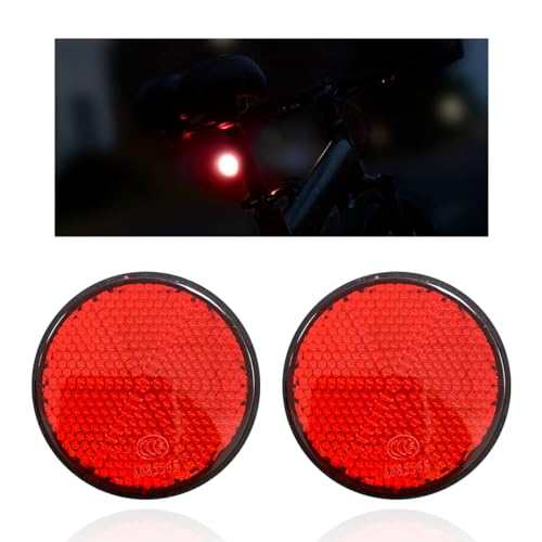 Gasedin 2PCS Motorcycle Reflectors with Bolts, Red