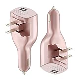 Car Charger, Elepower 2 Pack 2-in-1 Dual USB Wall Charger Car Adapter with Foldable Plug for iPhone...