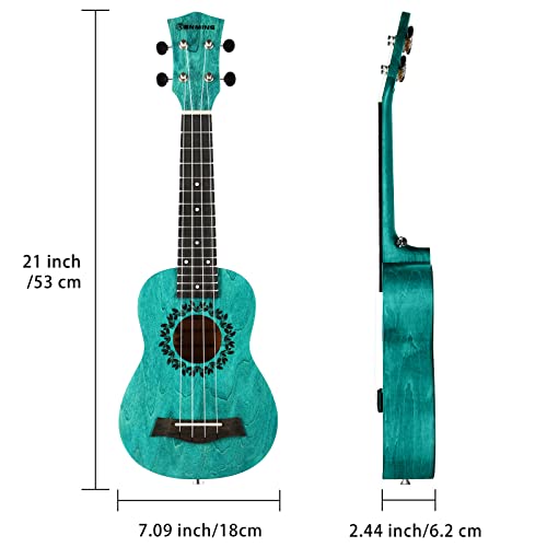 Ranming Ukulele Soprano Ukelele For Kids Adults Beginners 21 Inch Ukuleles Starter Bundle Kit With Gig Bag Strap Nylon String And Tuner Premium Basswood Blue Ukalalee For Kids thumb #6