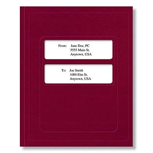 Complyright Tax Presentation Folder (Burgundy), Pack Of 100 #TOP10