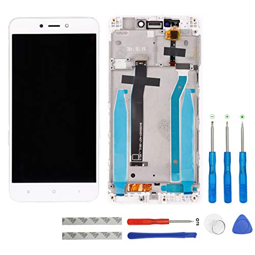 swark Pantalla LCD compatible con Xiaomi Redmi 4 (4X) pantalla táctil digitalizador de cristal + herramientas (blanco con marco)