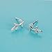 Humble Chic Tiny Leaf Studs - 925 Sterling Silver Dainty Branch Post Ear Stud Earrings, 925 Silver Tiny Branch, Sterling Silver, Hypoallergenic