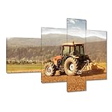  Peinture imprimée sur toile Décoration murale 100 x 70 cm Ferme avec un tracteur N° H9731Z_PC4AJ