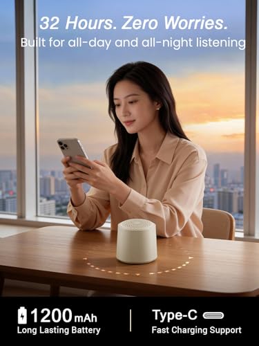 Image of HAMMER Drop Go Portable Indoor Bluetooth Speaker | 5W RMS Output | Bluetooth 6.0 | Up to 32H Playtime | Twin Pairing | Made in India | Type-C Fast Charging | Built-in Mic | TF Card, USB Support- Beige