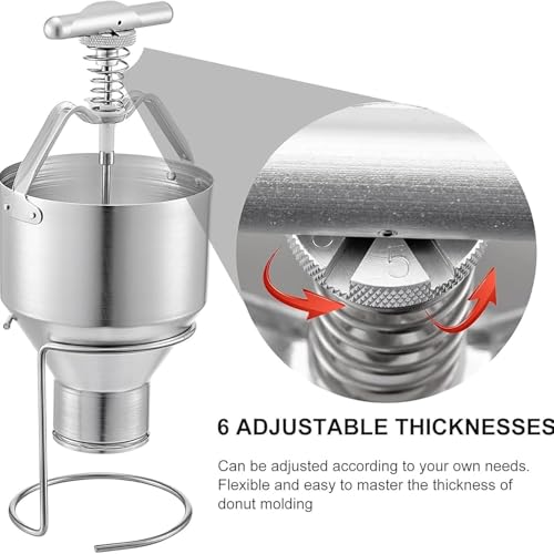 Dispensador manual para hacer donas, prensa de grosor ajustable de 3 L con soporte, extrusora de donas para el hogar, panadería y cocina