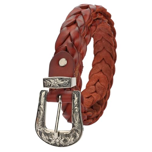 Women's Leather womens belt Genuine Leather Woven Western Style Vintage braided leather belt Men and women2