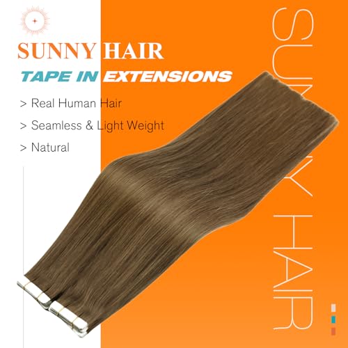 Image of Sunny Hair Tape in Hair Extensions 22Inch Long Light Brown 100g 40PCS