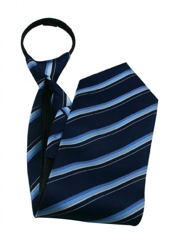 No Brand Mens' Polyester Zipper Neck Tie Royalblue and Blue Stripe Styles