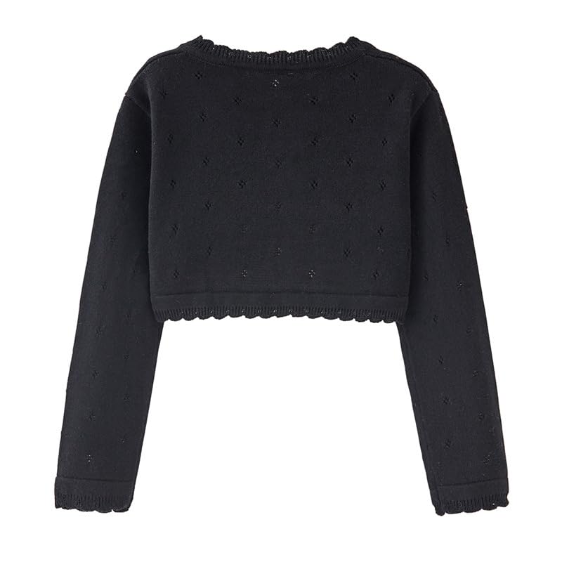 ASHER FASHION Little Girls Bolero Cardigan Long Sleeve Kids Cute Knitted Shrug Sweaters Dress Cover Up Cropped Tops2