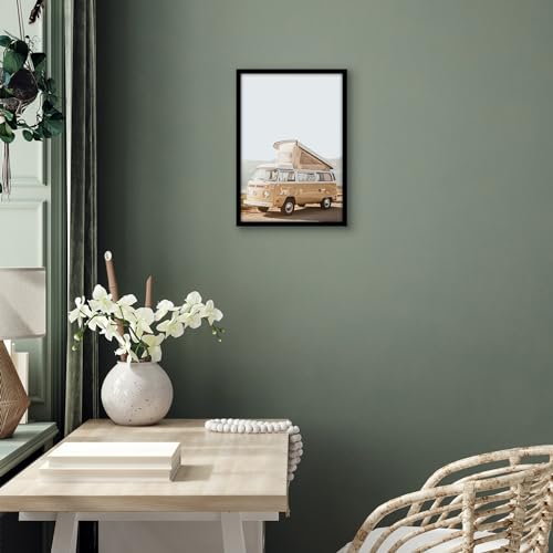 Americanflat 11x16 Picture Frame with Polished Plexiglass - Streamline Collection - Thin Border Picture Frame for Wall Display - Hanging Hardware Included - Black