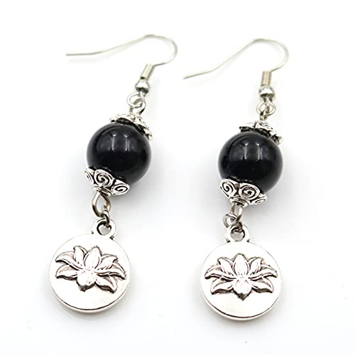 Boucles d'oreilles pierre fluorite verte et quartz rose pendantes plaqué argent