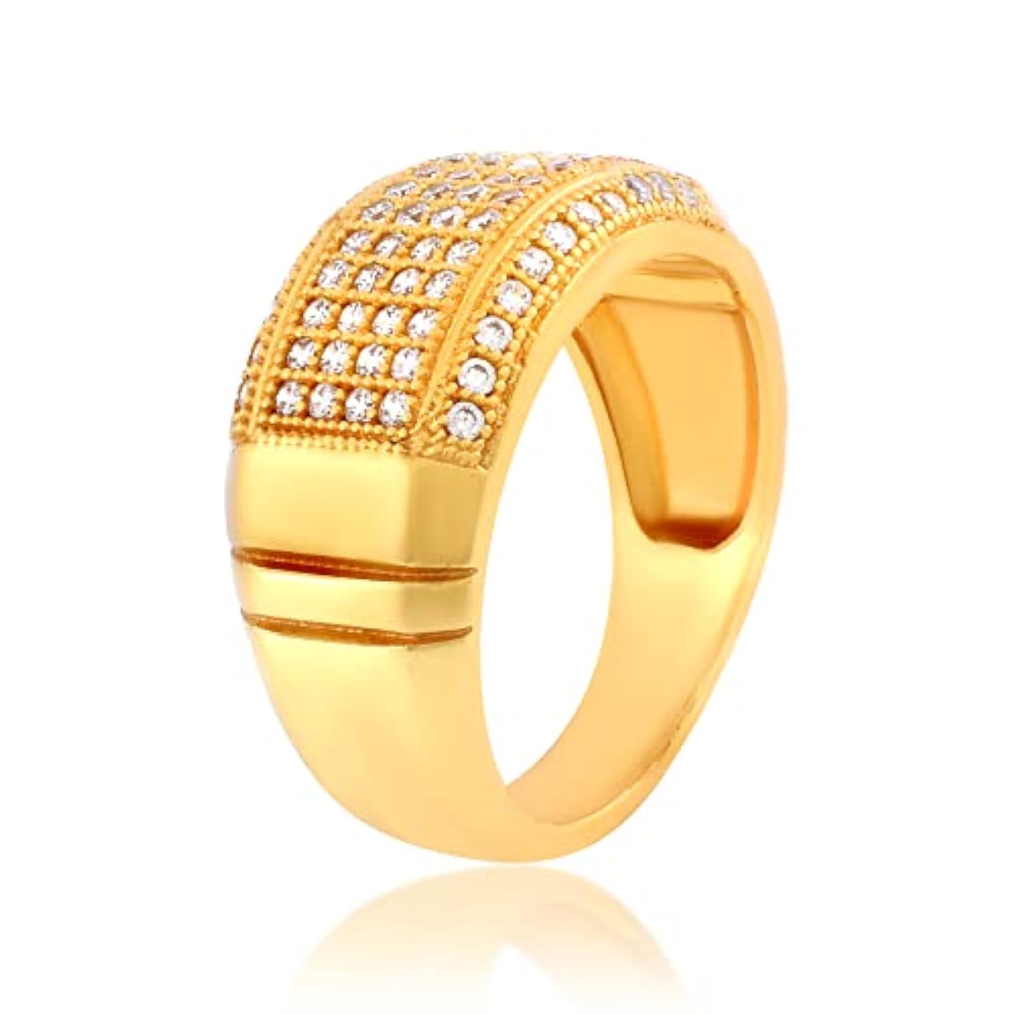 Brass Goldplated American Diamonds Stylish Ring