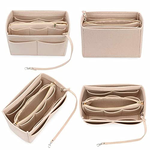 JZENZERO Bolsa organizadora de feltro com vários bolsos, bolsa na bolsa divisor de bolsa de mão com