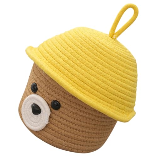 Panier tressé ours avec couvercle pour ranger la chambre de bébé avec style