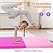 Matladin 8' Folding Gymnastics Gym Exercise Aerobics Mat, 8ft x 2ft x 2in PU Leather Tumbling Mats with Hook & Loop Fastener for Stretching Yoga Cheerleading Martial Arts (Purple&Pink)