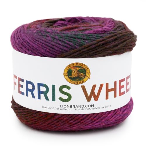 Image of Lion Brand Yarn, Ferris Wheel Crochet Yarn, Cinnabar, Multicolor, 1 Pack