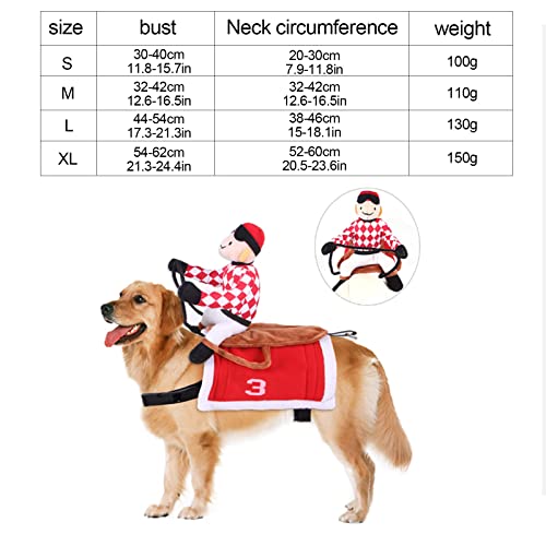 Teahutty Halloween Jockey Saddle Dog Horse Costume, Dog Christmas Costume, Funny Pets Party Cosplay Apparel Dog Riders Clothing, red - Image 3