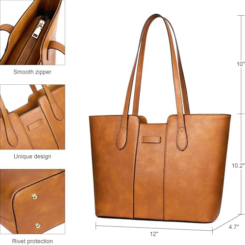 Image of ToLFE Tote Bags for Women Purses and Handbags Top Handle Satchel PU Leather Shoulder Hobo Bags | Top Handle