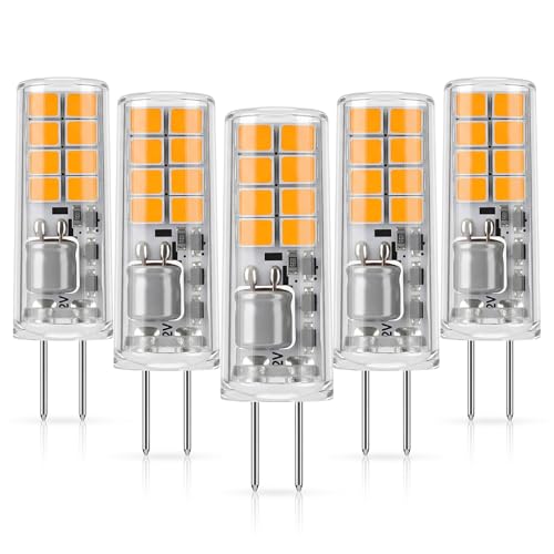 Bombillas LED G4 blanco cálido 2700 K, 1,2 W Bombillas LED G4 12 V CA/CC, sustitutas de las bombillas halógenas de 20 W, bombillas de bajo consumo 190 LM, no regulables, sin parpadeo, paquete de 5