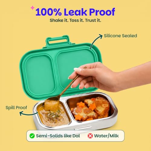 Image of Basil Bento Ace 2C Steel Lunch Box - Retro Stack