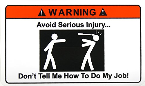 Avoid Injury Warning Sticker, Decal, Funny, Adult Work Office