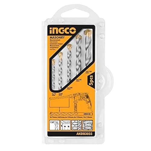 Ingco AKDB3055 - Punta per trapano per muratura, 5 pezzi