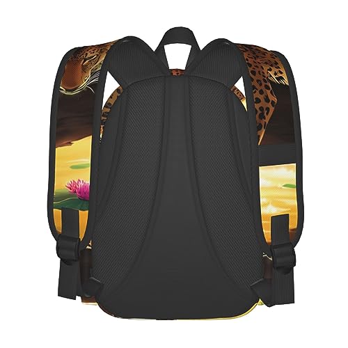 Sac à dos imprimé léopard imperméable et léger à grande capacité