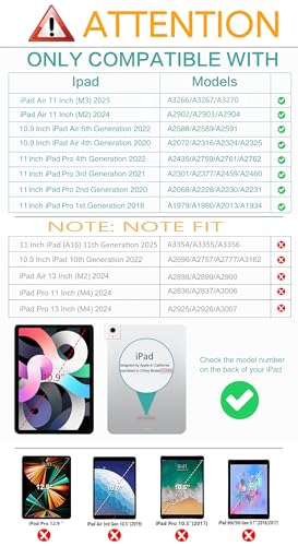 Vimorco for iPad Air 11 Inch Case M3/M2 2025/2024, for iPad Air 5th/4th Generation Cover 10.9-inch, for iPad Pro 11 Inch Case 4th/3rd/2nd/1st Generation Pencil Holder/Hand Strap/Pocket, Skull Rose - image 2