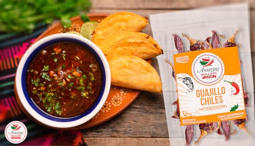 Guajillo Chiles Peppers Dried Whole 4 oz – Natural and Premium. Great For Mexican Recipes Like Mole, Tamales, Salsa, Meats. Mild to Medium Heat, Complex Fruity Flavor. Resealable Bag - Thumbnail 7