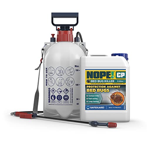 NOPE! CP Bed Bug Killer Spray - Odourless & Non-Staining, Extended Residual Kill up to 3 Months for mattress, bed frames, furniture (5 L & Sprayer)