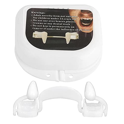 bluesa Zanne di Vampiro retrattili Automatiche,Vampire Fang,orribili zanne di Vampiro Denti con Pellet di Denti, zanne finte, Accessori Cosplay di Vampiro di Halloween riutilizzabili