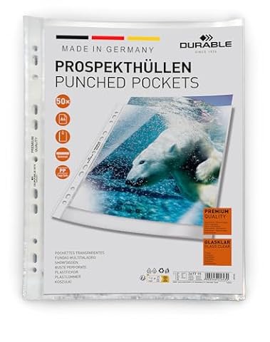 Durable Koszulki foliowe na dokumenty A4, 50 szt., 267719