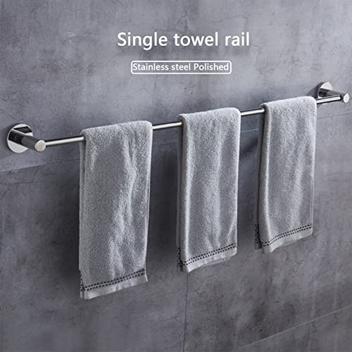 Porte-serviettes en acier inoxydable réglable 40 cm support mural à vis - 4