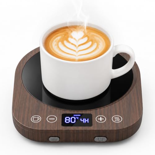 Mqforu Calentador Tazas Con 9 Ajustes Temperatura, 36 W Calentador De Café Con Horario De 1 A 9 Horas, 4 Horas De Desconexión Automática, Calentador Velas Para Café, Té, Leche, Vela, Bebidas