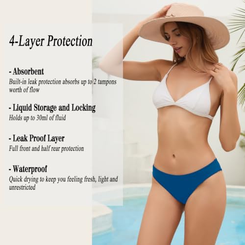 Image of Leoparts Period Swimwear Leakproof Bikini Bottoms Low Rise Swimuit Bottom Briefs for Teen Girls Women